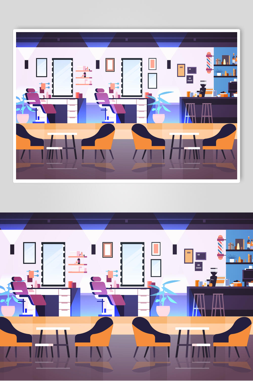 简约大气餐厅商务插画矢量素材素材