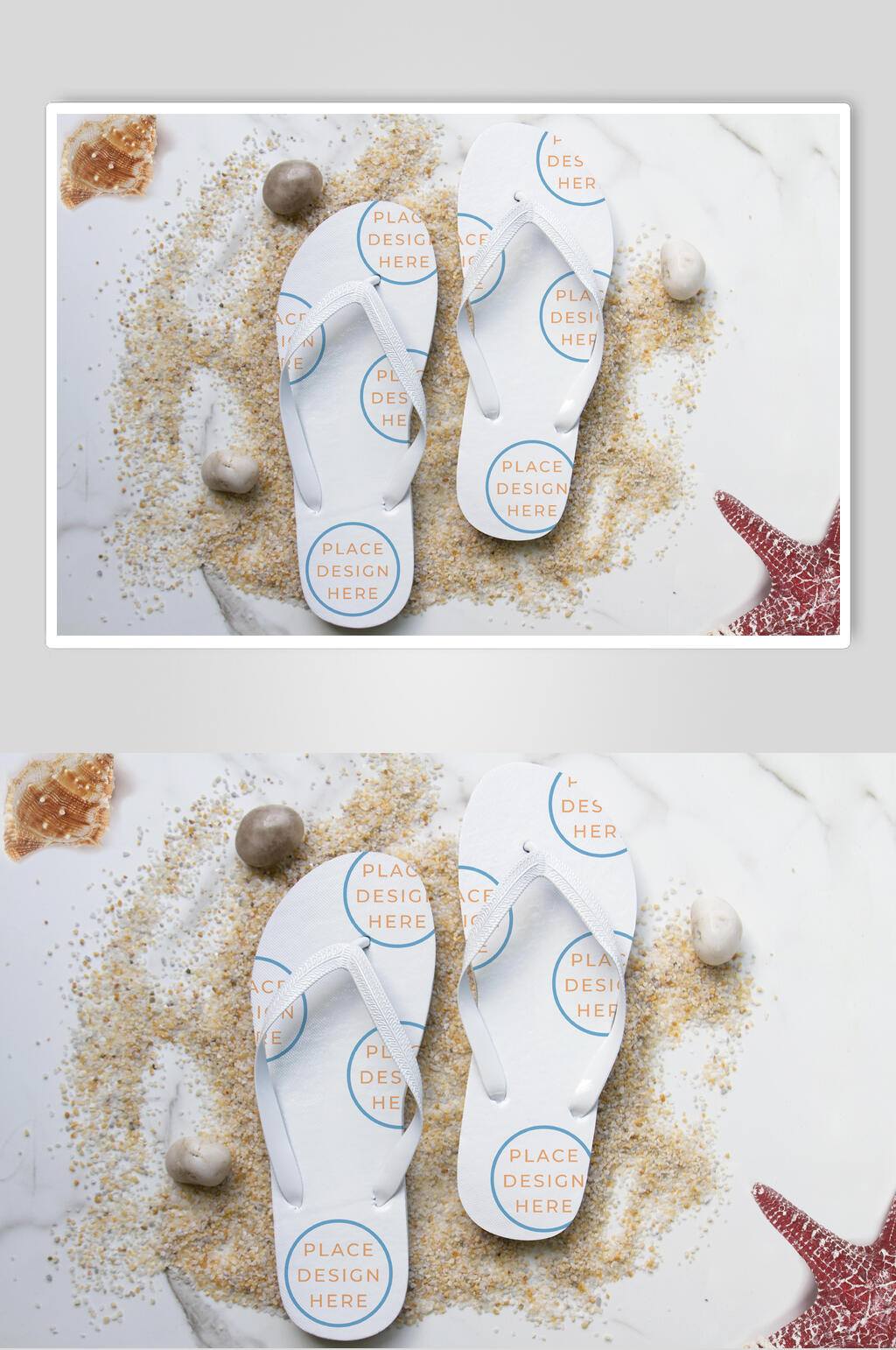 沙滩人字拖设计样机素材