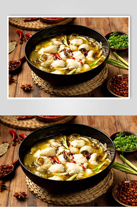 营养美食酸菜鱼菜品摄影图片