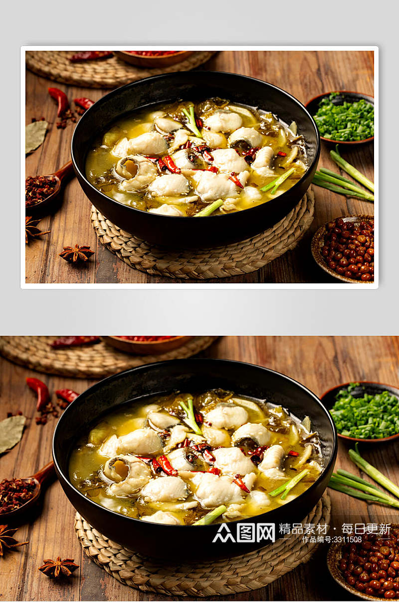 营养美食酸菜鱼菜品摄影图片素材