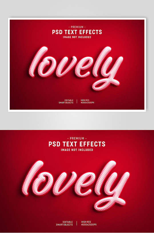 lovely立体特效浪漫爱艺术字