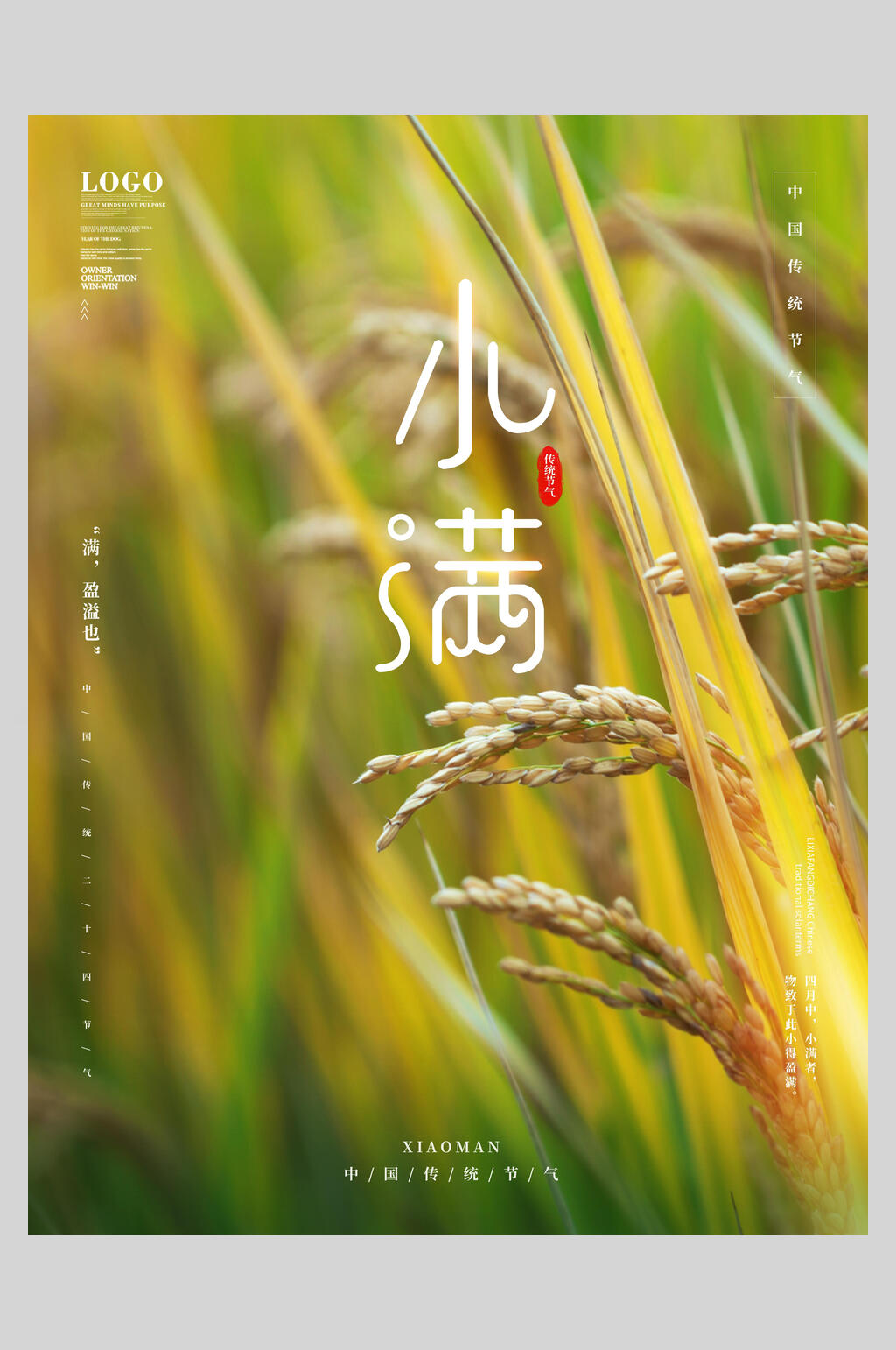 大气简约小满节气海报素材