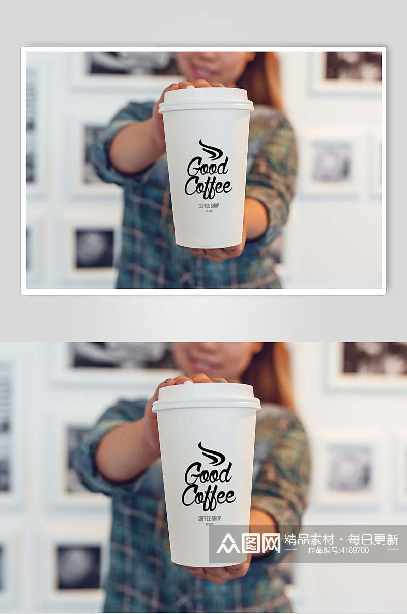 杯子英文创意咖啡品牌包装展示样机素材