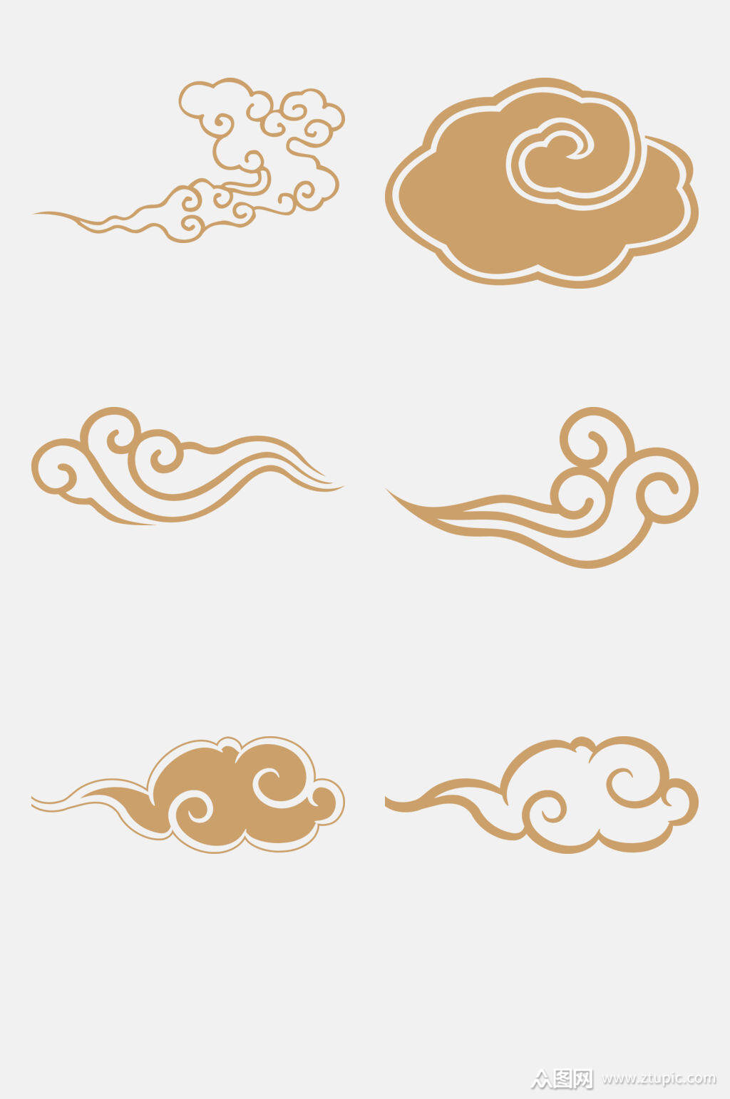 简洁大气古典祥云免抠元素素材