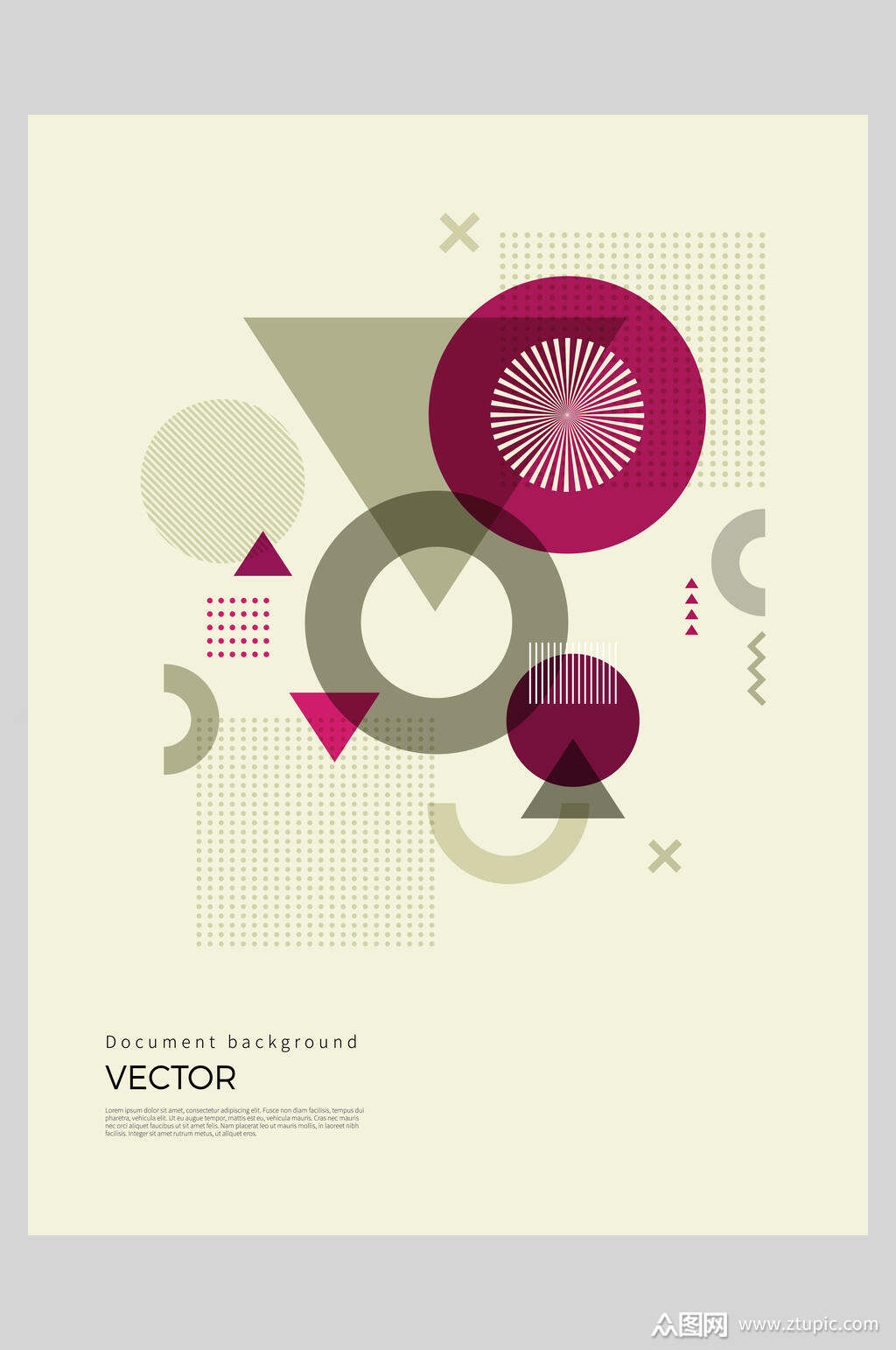 浅黄创意几何图形海报素材