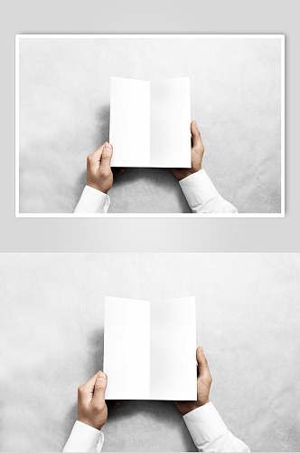 对折白色创意大气纸张信封折页样机