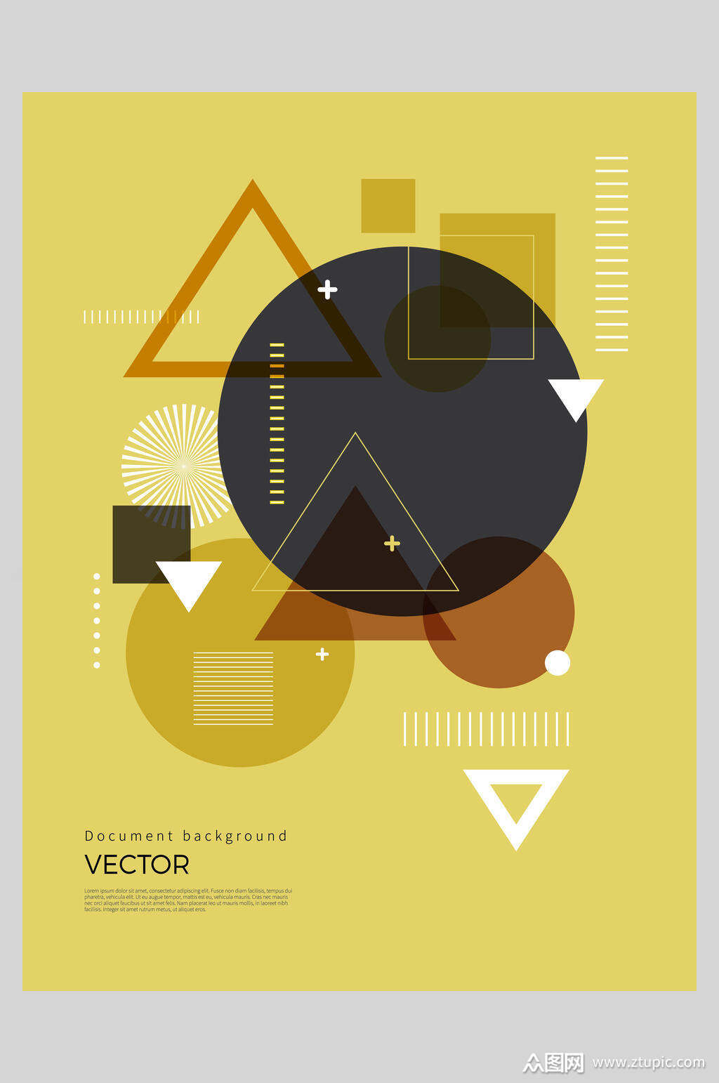 黄色创意几何图形海报