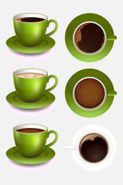 绿色咖啡免抠元素