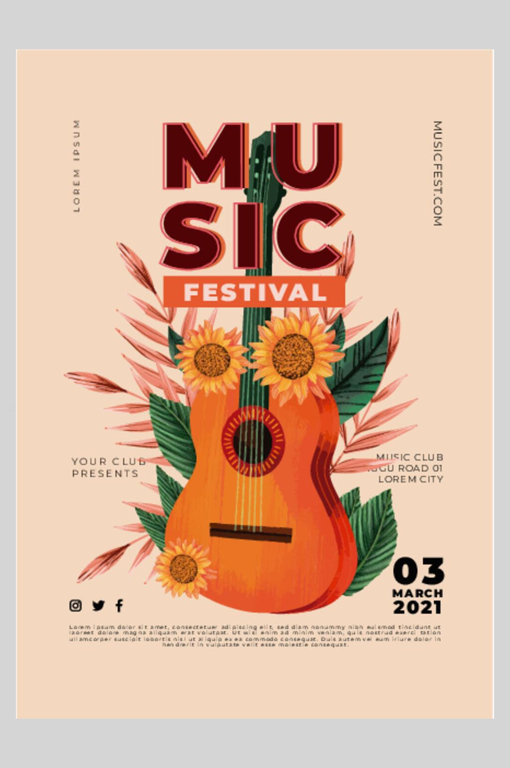 时尚高端音乐节宣传创意国外海报素材