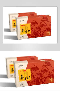 红黄简约时尚品牌包装设计展示样机