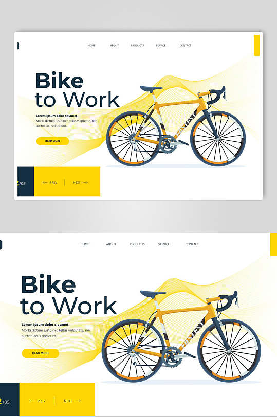 自行车扁平化等距海报