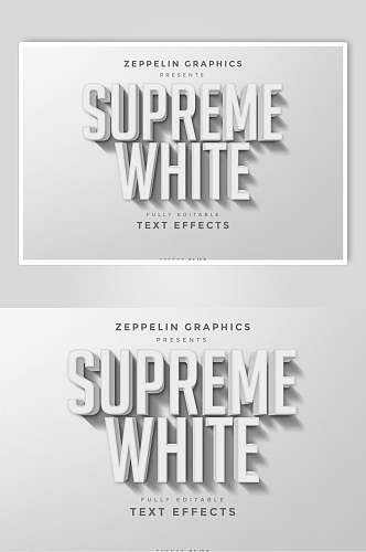 白色立体字体样机
