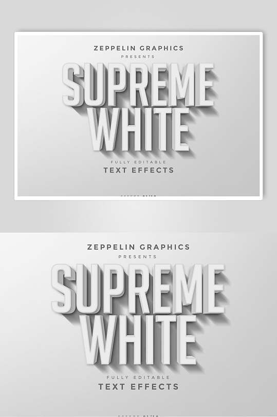 白色立体字体样机-众图网