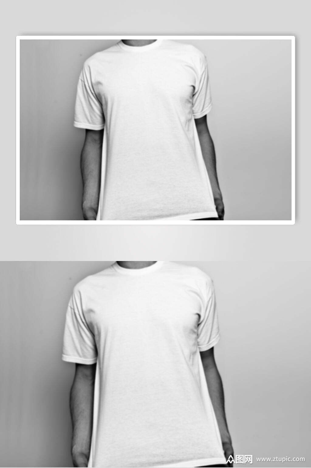 白色短袖t恤服装贴图样机模板下载-编号4194613-众图网