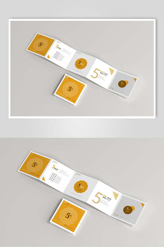 小清新五折页小册子样机