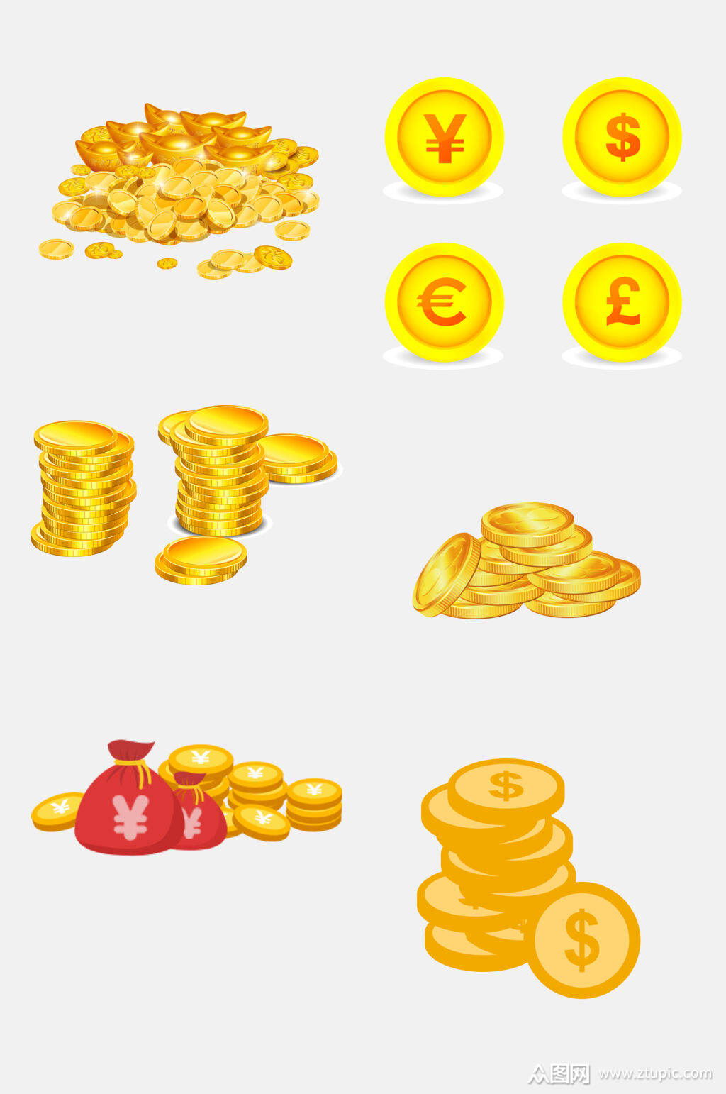 时尚金融金币免抠设计元素素材