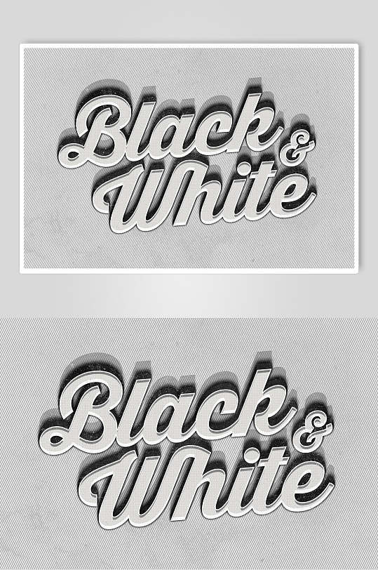 白色简约立体字体样机