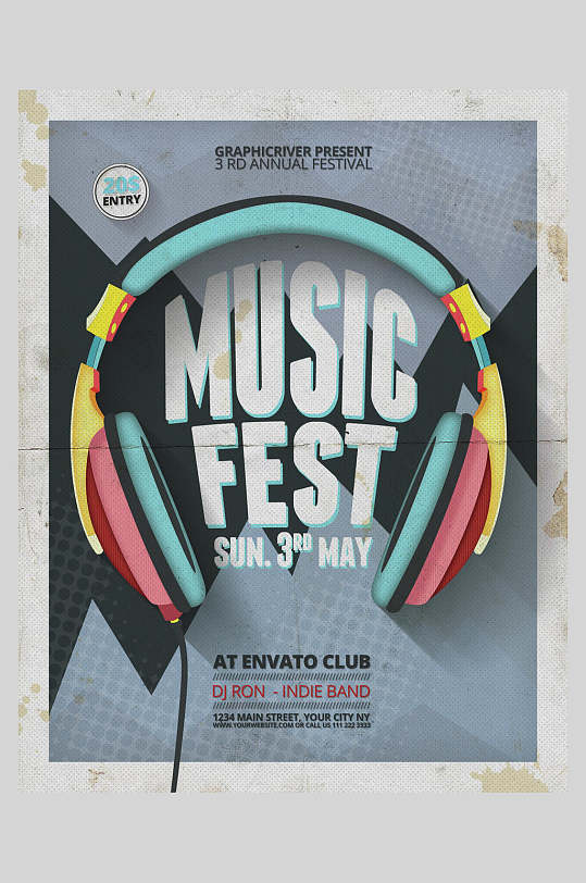 复古杂志风音乐宣传海报