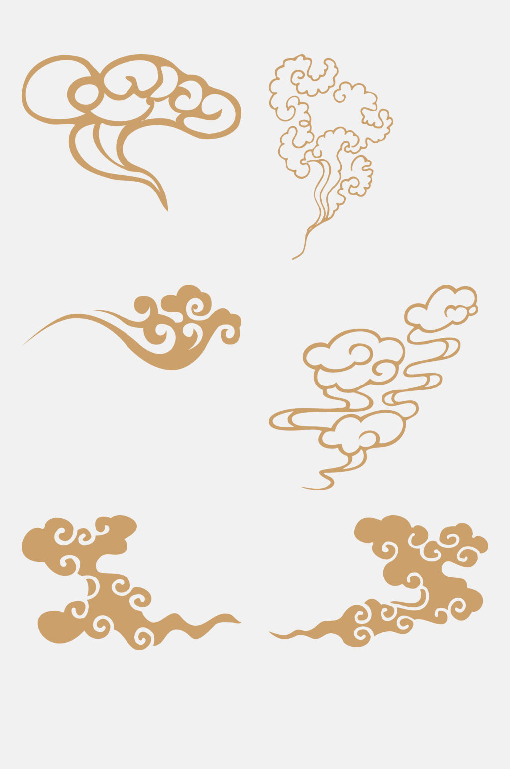 金色高端大气云纹免抠素材素材
