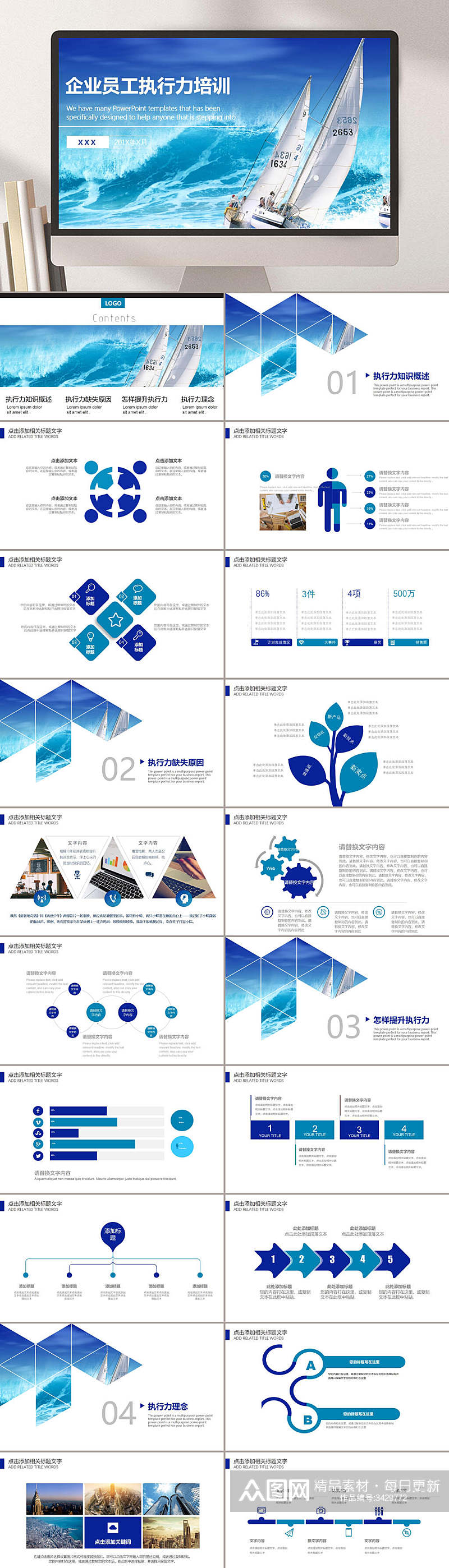 海洋企业员工执行力PPT素材