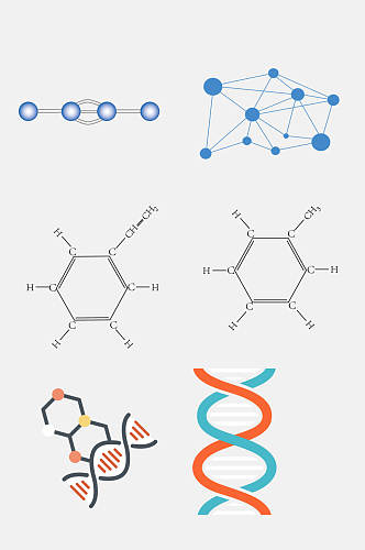 化学分子结构图案免抠素材