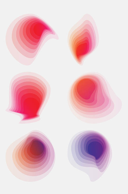 高饱和梯形渐变声浪矢量图