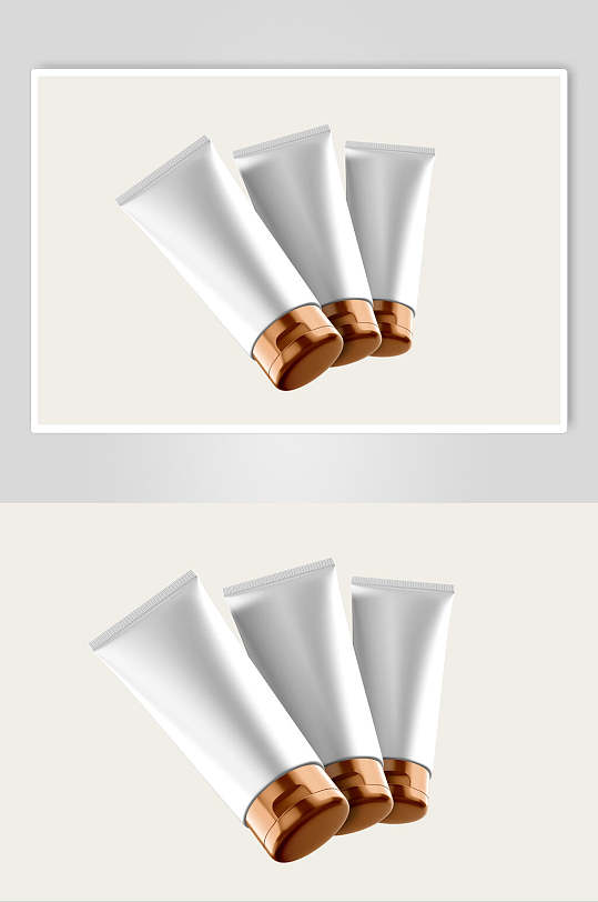 塑料白色洗面奶瓶子样机