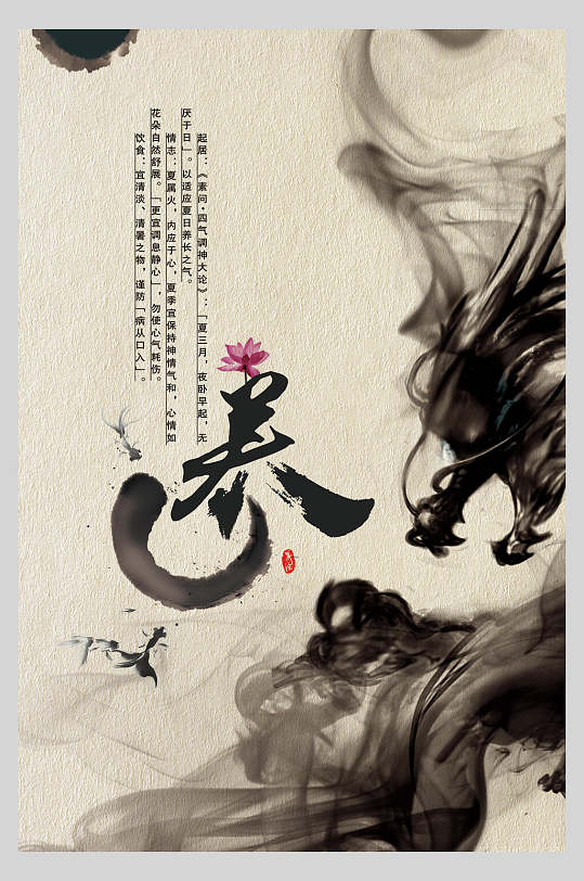 古风水墨中医养生海报