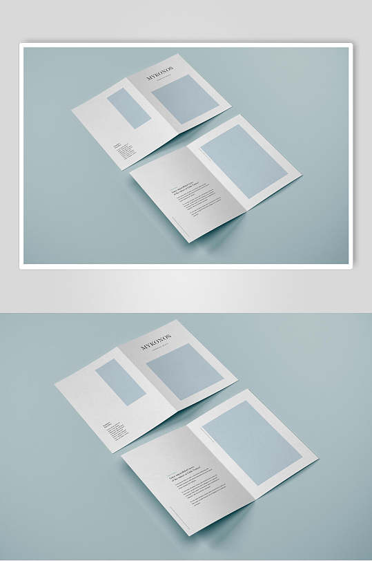 双页清新折页展示样机-众图网