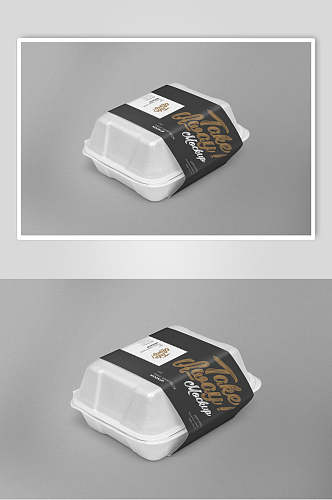 简约一次性食品快餐盒泡沫包装样机