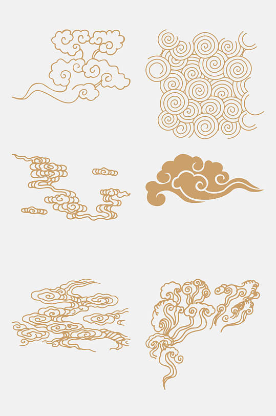 金色精美云纹免抠素材