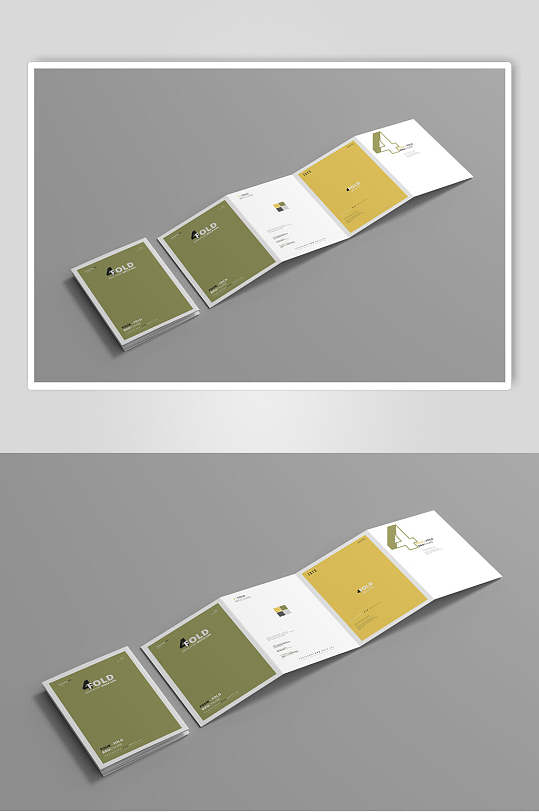 精品大气四折页小册子设计贴图样机