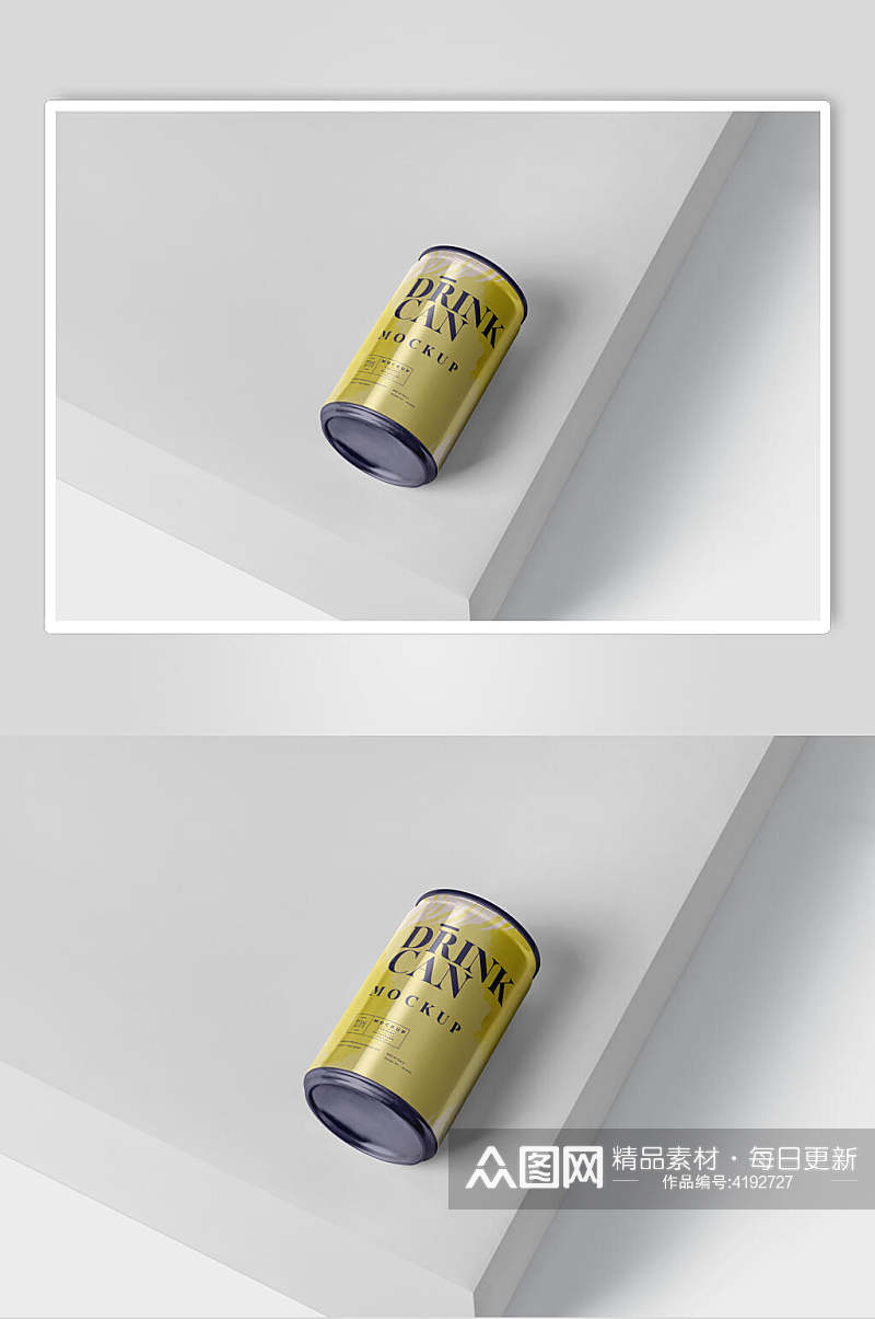 个性清新易拉罐包装展示样机素材