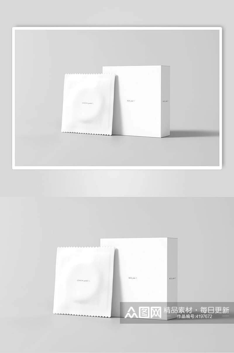 时尚盒子创意大气避孕套包装样机素材