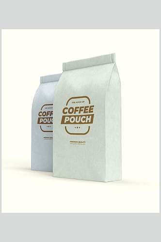 简约黄绿创意大气咖啡包装袋样机