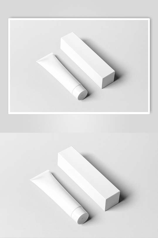 纯白时尚简约贴图展示牙膏盒样机