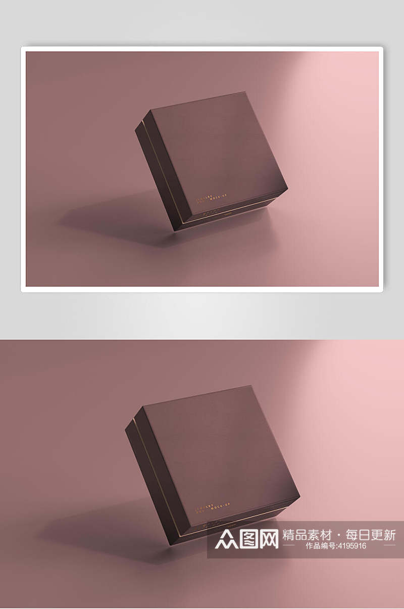 立体粉色创意大气简约礼盒设计样机素材