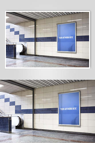 简约室外创意大气地铁广告海报样机