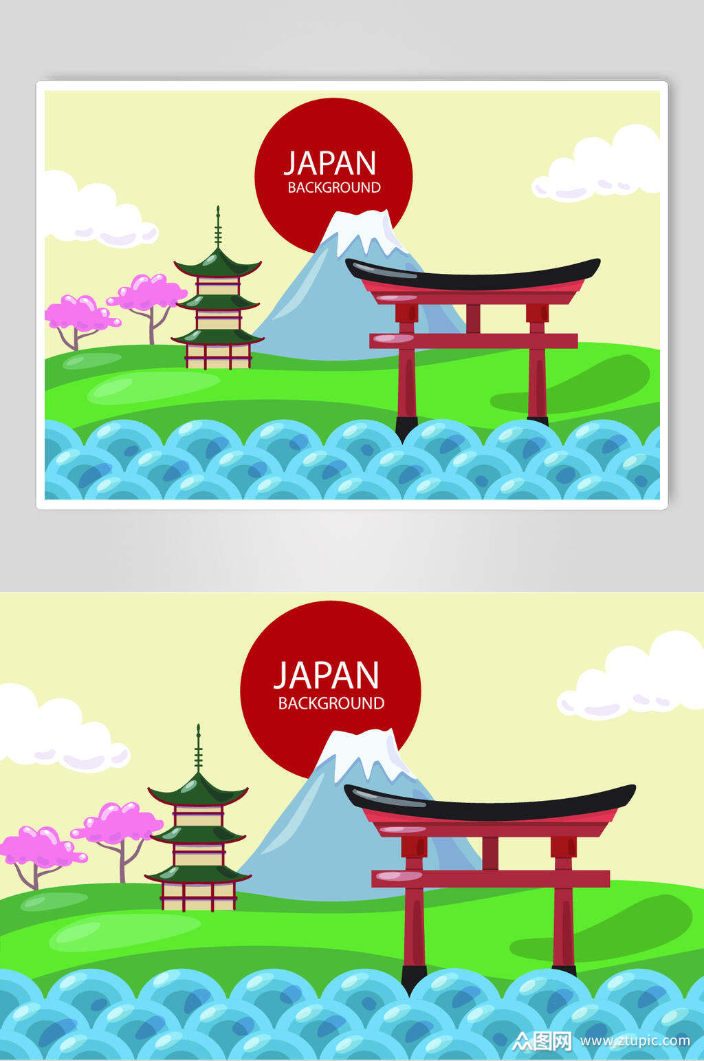 塔日本文化建筑矢量素材素材