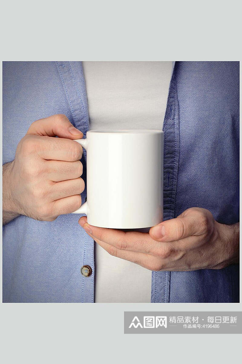 精简个性设计马克陶瓷杯样机素材