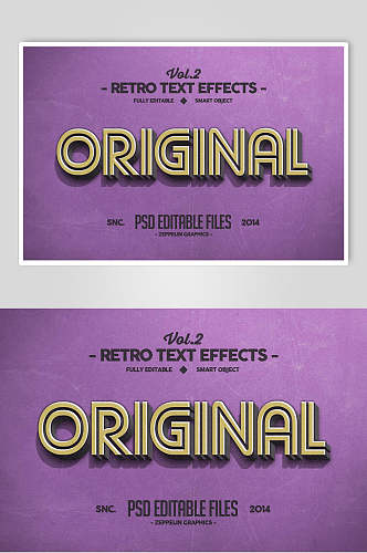 紫色简约立体字体样机