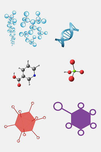 经典化学分子结构图案免抠素材