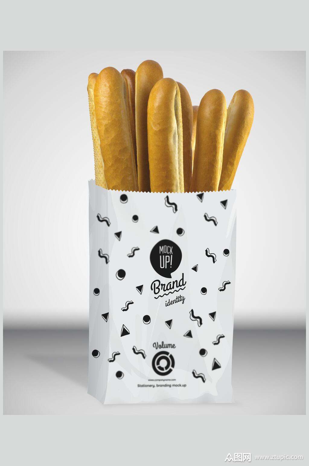 个性创意设计早点包装袋样机素材