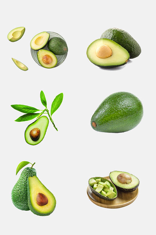 清新绿色牛油果免抠设计素材