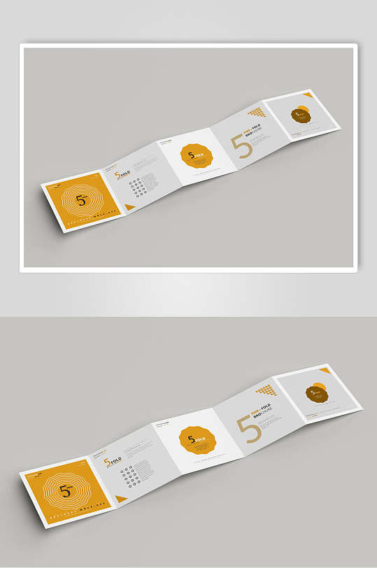 精美五折页小册子样机