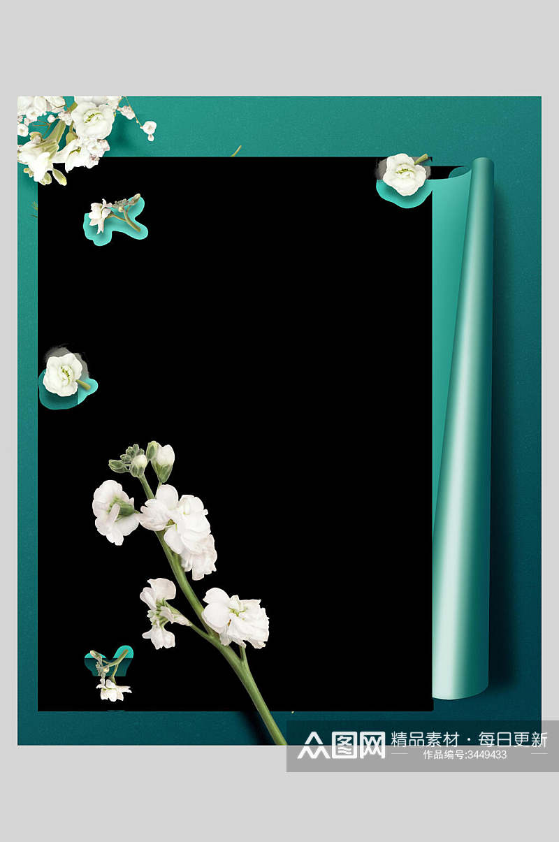 奢华绿色樱花高端促销海报素材