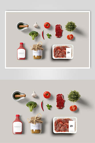 蔬菜瓶子创意大气简约餐饮品牌样机