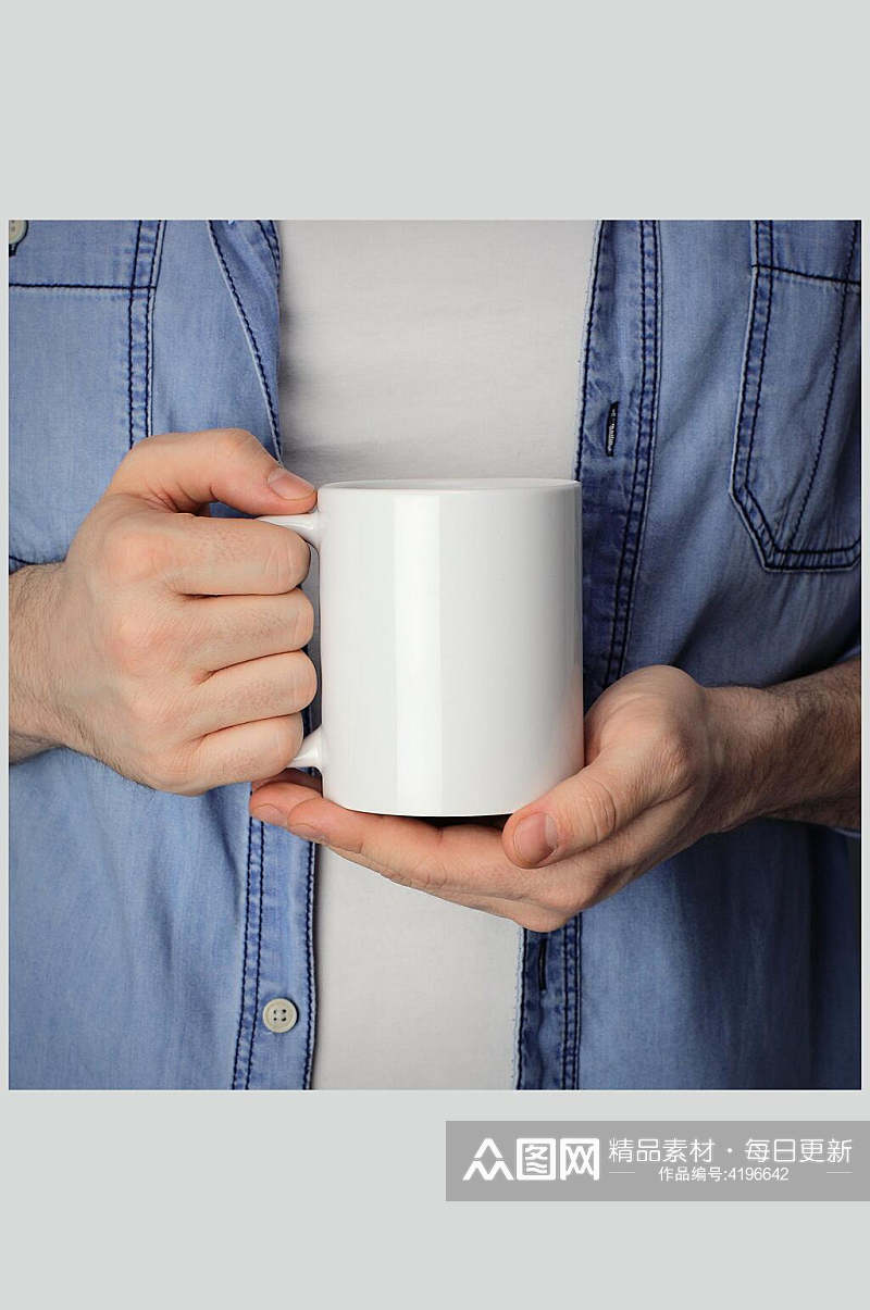 现代创意简洁马克陶瓷杯样机素材