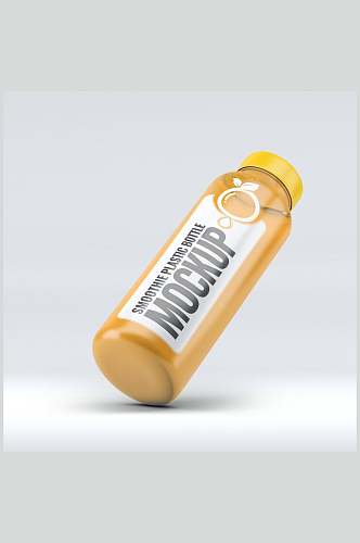 英文黄白创意大气饮料塑料瓶样机