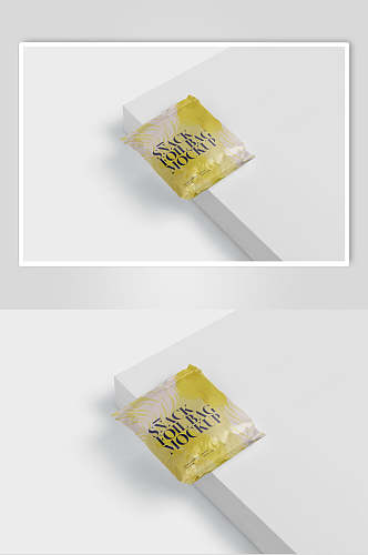 袋子黄黑创意大气零食包装展示样机